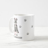 Ik hou van mijn Mini Schnauzer Roze Koffiemok (Voorkant links)