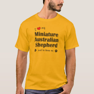 Ik hou van mijn miniatuur Australian Shepherd (Man T-shirt