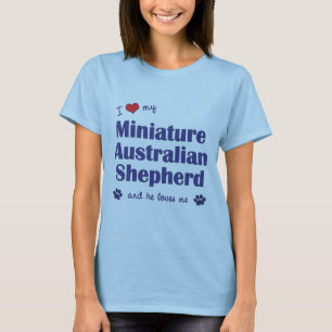 Ik hou van mijn miniatuur Australian Shepherd (Man T-shirt