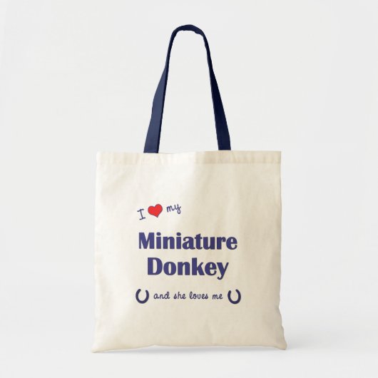 Ik hou van mijn miniatuur Donkey (Vrouw Donkey) Tote Bag (Voorkant)