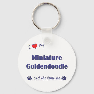 Ik hou van mijn miniatuur Goldendoedle (Vrouw Dog) Sleutelhanger