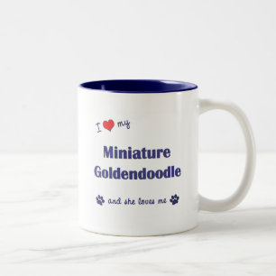Ik hou van mijn miniatuur Goldendoedle (Vrouw Dog) Tweekleurige Koffiemok
