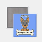 Ik hou van mijn miniatuur Pinscher Magneet (Voorkant / Achterkant)