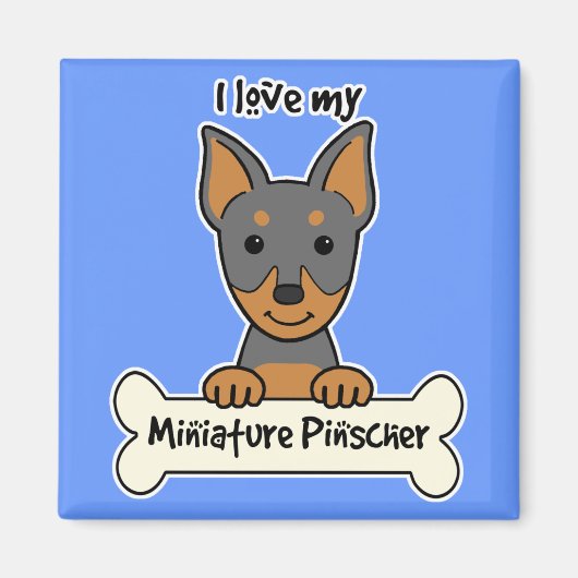 Ik hou van mijn miniatuur Pinscher Magneet (Voorkant)