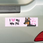 Ik hou van mijn miniatuur Pinscher / Manchester Te Bumpersticker (Op auto)