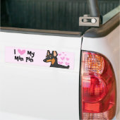 Ik hou van mijn miniatuur Pinscher / Manchester Te Bumpersticker (Op Truck)