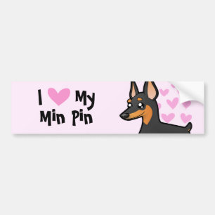 Ik hou van mijn miniatuur Pinscher / Manchester Te Bumpersticker