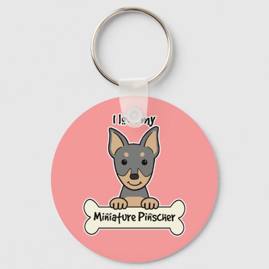 Ik hou van mijn miniatuur Pinscher Sleutelhanger (Voorkant)