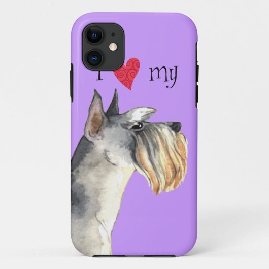 Ik hou van mijn miniatuur Schnauzer Case-Mate iPhone Case (Achterkant)