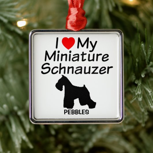 Ik hou van mijn miniatuur Schnauzer Dog Metalen Ornament (Boom)