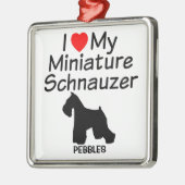 Ik hou van mijn miniatuur Schnauzer Dog Metalen Ornament (Links)