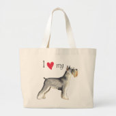 Ik hou van mijn miniatuur Schnauzer Grote Tote Bag (Voorkant)