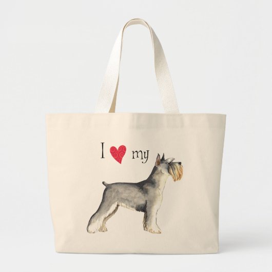Ik hou van mijn miniatuur Schnauzer Grote Tote Bag (Voorkant)