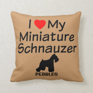 Ik hou van mijn miniatuur schnauzer hondenkussen kussen