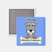 Ik hou van mijn miniatuur Schnauzer Magneet (Voorkant / Achterkant)