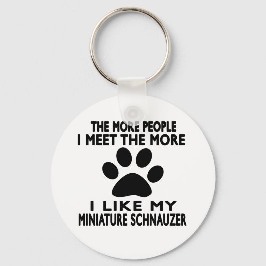 Ik hou van mijn Miniatuur Schnauzer. Sleutelhanger (Voorkant)