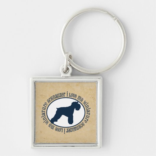 Ik hou van mijn miniatuur Schnauzer Sleutelhanger (Voorkant)