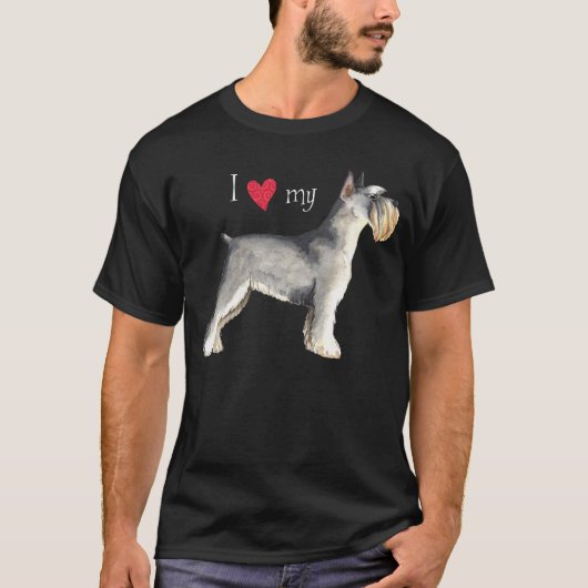 Ik hou van mijn miniatuur Schnauzer T-shirt (Voorkant)