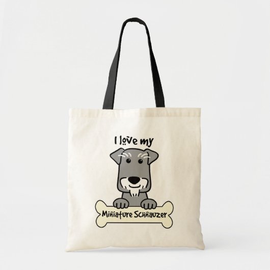 Ik hou van mijn miniatuur Schnauzer Tote Bag (Voorkant)