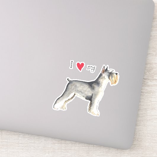 Ik hou van mijn Miniatuur Schnauzer Vinyl Sticker (Detail)