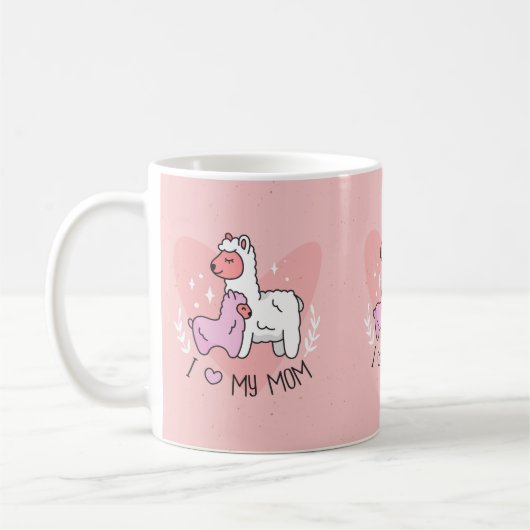 Ik hou van mijn moeder Alpaca mok (Links)