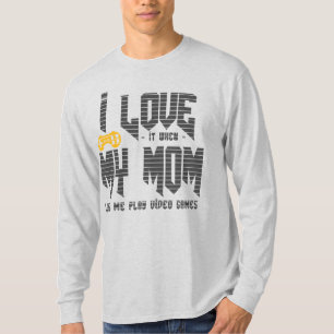 Ik hou van mijn moeder Basic Long Sleeve grijs T-shirt