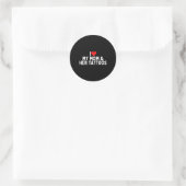 Ik hou van mijn moeder en haar Tattoos Ronde Sticker (Tas)
