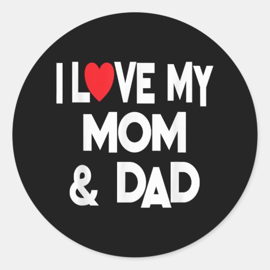 Ik hou van mijn moeder en vader - gevierd als fami ronde sticker (Voorkant)