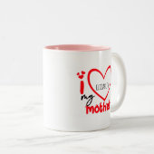 Ik hou van mijn moeder Foto Gift Classic Mok, 11 o Tweekleurige Koffiemok (Voorkant rechts)