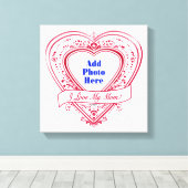 Ik hou van mijn moeder! Foto Red Hearts Canvas Afdruk (Insitu (Houten vloer))