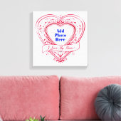 Ik hou van mijn moeder! Foto Red Hearts Canvas Afdruk (Insitu (Woonkamer))