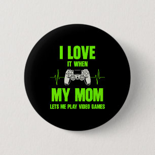 Ik hou van mijn moeder Gamer gamen tiener jongens Ronde Button 5,7 Cm