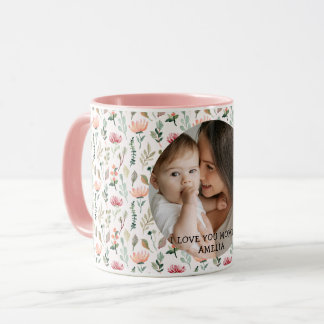 Ik hou van mijn Moeder Groene Bloemige Moeder Baby Mok