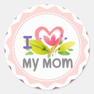 Ik hou van mijn moeder hartbloem Starburst Ronde Sticker