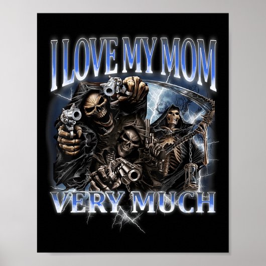 Ik hou van mijn moeder heel veel grappige harde sk poster (Voorkant)
