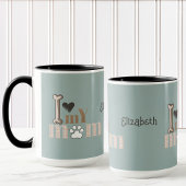 Ik hou van mijn moeder hondenpoot hart mok