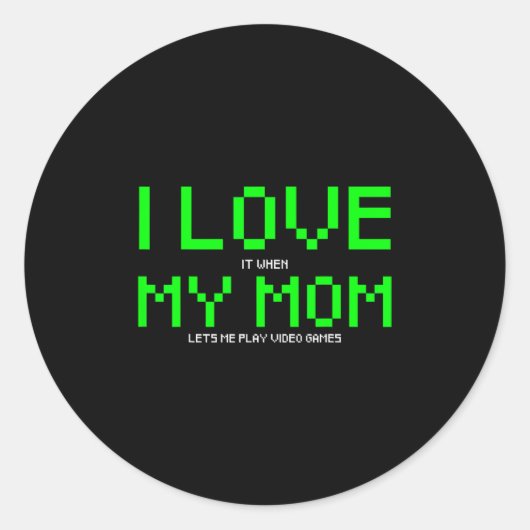 Ik hou van mijn moeder ik hou ervan als mijn moede ronde sticker (Voorkant)