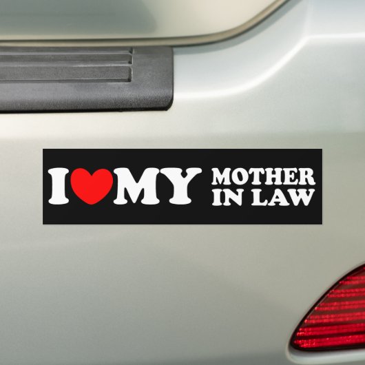 Ik hou van mijn moeder in de wet bumpersticker (Op auto)