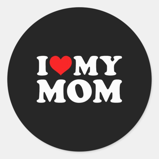 Ik hou van mijn moeder Moederdag van dochter of zo Ronde Sticker (Voorkant)