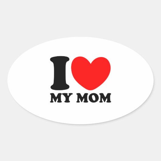 Ik hou van mijn moeder ovale sticker (Voorkant)