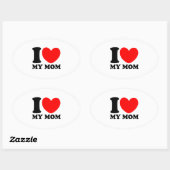 Ik hou van mijn moeder ovale sticker (Vel)