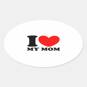 Ik hou van mijn moeder ovale sticker