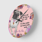 Ik hou van mijn moeder, Pug ClocK Ronde Klok (Hoek)
