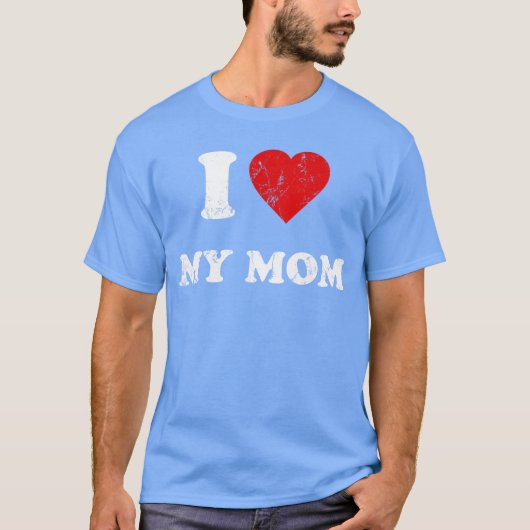 Ik hou van mijn moeder retro t-shirt (Voorkant)