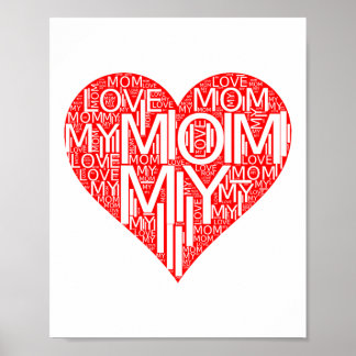 Ik hou van mijn moeder rode hart mam dochter en zo poster