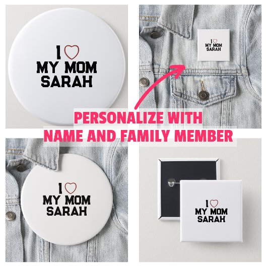 Ik hou van mijn moeder ronde button 3,2 cm