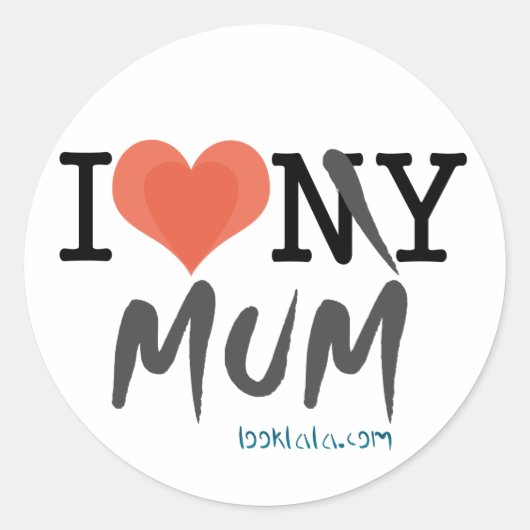 Ik hou van mijn moeder ronde sticker (Voorkant)