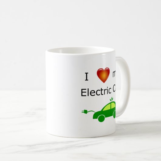 Ik hou van mijn Mok met elektrische auto (Voorkant rechts)