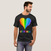 Ik hou van mijn Moms Open Gay Lesbian Rainbow Daug T-shirt (Voorkant volledig)