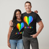 Ik hou van mijn Moms Open Gay Lesbian Rainbow Daug T-shirt (Unisex)